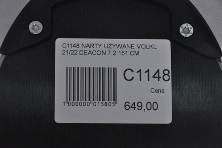 NARTY UŻYWANE VOLKL DEACON 7.2 + FTD 10 21/22 151 cm NRC1148