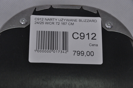 NARTY UŻYWANE BLIZZARD WCR 72 + TLT 10 24/25 167 cm NRC912