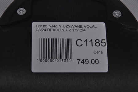 NARTY UŻYWANE VOLKL DEACON 7.2 + FTD 10 23/24 172 cm NRC1185