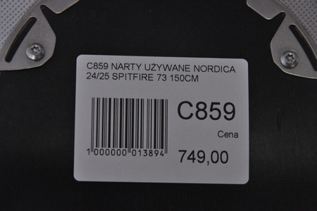 NARTY UŻYWANE NORDICA SPITFIRE 73 24/25 + Marker TP2 10 150 cm NRC859