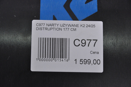 NARTY UŻYWANE K2 DISRUPTION 78TI + MXC 12 24/25 177 cm NRC977