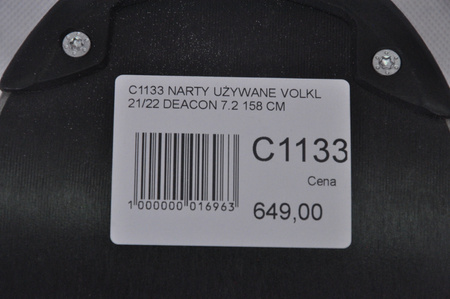 NARTY UŻYWANE VOLKL DEACON 7.2 + FTD 10 21/22 158 cm NRC1133