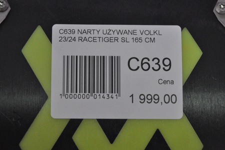 NARTY UŻYWANE VOLKL RACETIGER SL + VMotion 12 23/24 165 cm NRC639