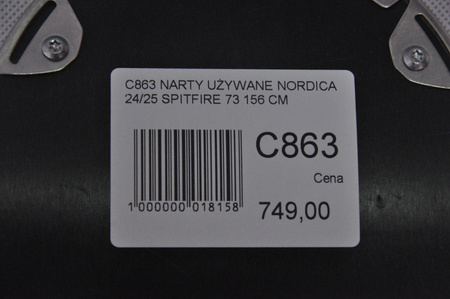 NARTY UŻYWANE NORDICA SPITFIRE 73 24/25 + Marker TP2 10 156 cm NRC863