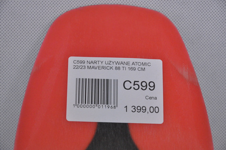NARTY UŻYWANE ATOMIC MAVERICK 88 Ti + Strive 13 22/23 169 cm NRC599