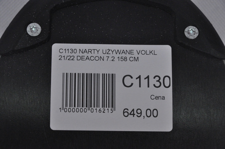NARTY UŻYWANE VOLKL DEACON 7.2 + FTD 10 21/22 158 cm NRC1130