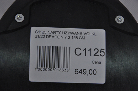 NARTY UŻYWANE VOLKL DEACON 7.2 + FTD 10 21/22 158 cm NRC1125