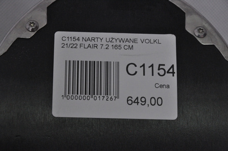 NARTY UŻYWANE VOLKL FLAIR 7.2 21/22 + FDT 10 165 cm NRC1154