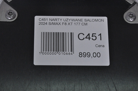 NARTY UŻYWANE SALOMON S/MAX F8 XT + M10 2024 177 cm NRC451