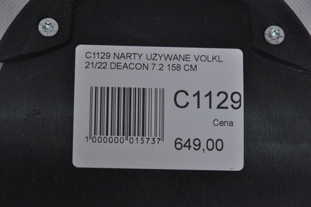 NARTY UŻYWANE VOLKL DEACON 7.2 + FTD 10 21/22 158 cm NRC1129