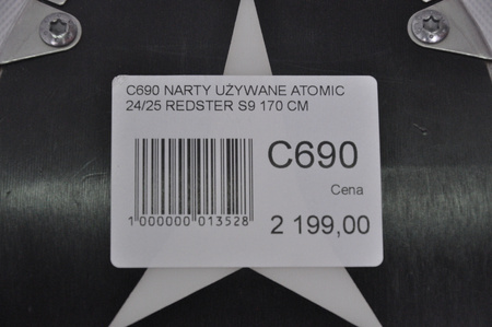 NARTY UŻYWANE ATOMIC REDSTER S9 + X12 GW 24/25 170 cm NRC690