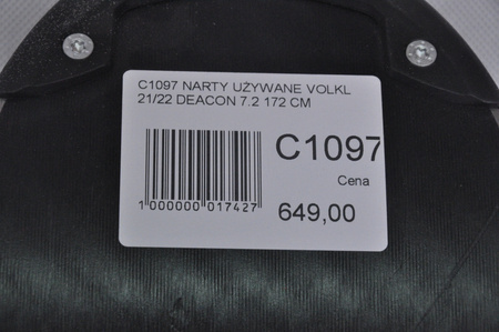 NARTY UŻYWANE VOLKL DEACON 7.2 + FTD 10 21/22 172 cm NRC1097