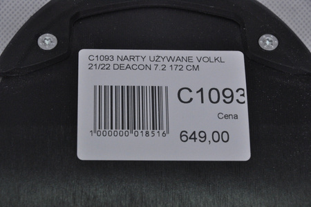 NARTY UŻYWANE VOLKL DEACON 7.2 + FTD 10 21/22 172 cm NRC1093
