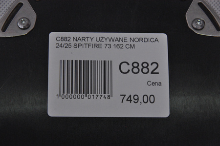 NARTY UŻYWANE NORDICA SPITFIRE 73 24/25 + Marker TP2 10 162 cm NRC882