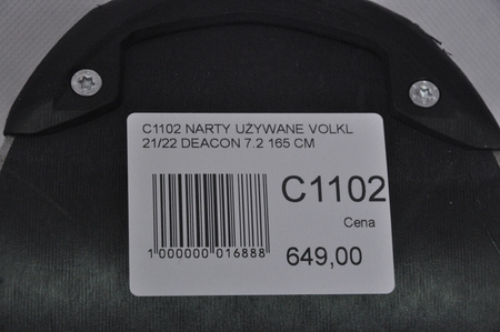 NARTY UŻYWANE VOLKL DEACON 7.2 + FTD 10 21/22 165 cm NRC1102