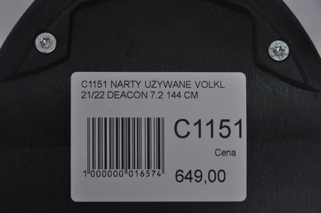 NARTY UŻYWANE VOLKL DEACON 7.2 + FTD 10 21/22 144 cm NRC1151