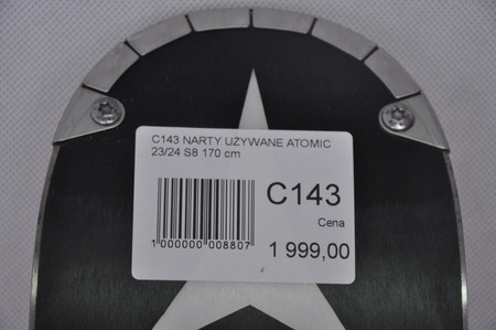 NARTY UŻYWANE ATOMIC REDSTER S8 + X12 GW 23/24 170 cm NRC143