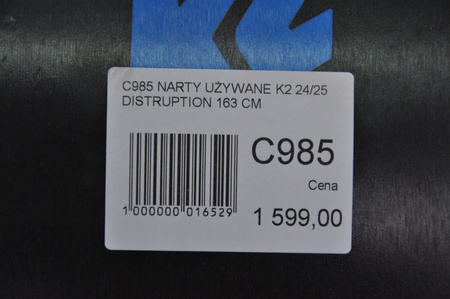 NARTY UŻYWANE K2 DISRUPTION 78TI + MXC 12 24/25 163 cm NRC985
