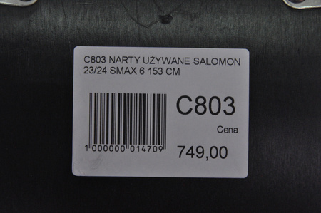 NARTY UŻYWANE SALOMON S/MAX 6 + M10 23/24 153 cm NRC803