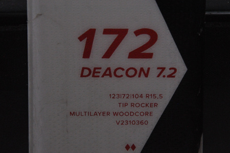 NARTY UŻYWANE VOLKL DEACON 7.2 + FTD 10 23/24 172 cm NRC1185