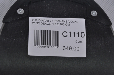 NARTY UŻYWANE VOLKL DEACON 7.2 + FTD 10 21/22 165 cm NRC1110