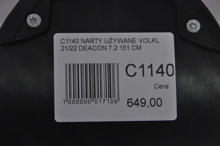 NARTY UŻYWANE VOLKL DEACON 7.2 + FTD 10 21/22 151 cm NRC1140
