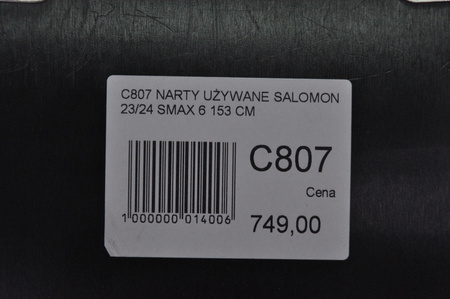 NARTY UŻYWANE SALOMON S/MAX 6 + M10 23/24 153 cm NRC807