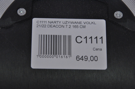 NARTY UŻYWANE VOLKL DEACON 7.2 + FTD 10 21/22 165 cm NRC1111