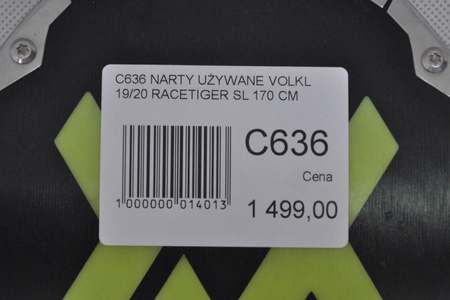 NARTY UŻYWANE VOLKL RACETIGER SL UVO + VMotion 12 19/20 170 cm NRC636
