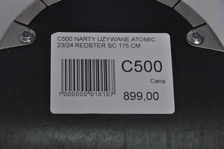NARTY UŻYWANE ATOMIC REDSTER SC + M10 23/24 175 cm NRC500
