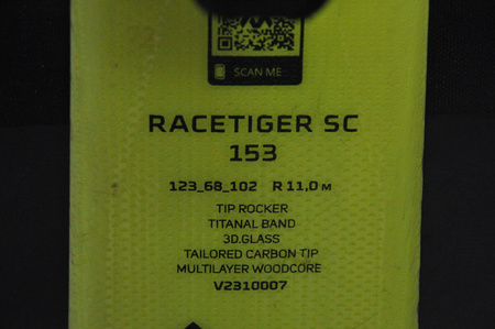 NARTY UŻYWANE VOLKL RACETIGER SC 23/24 + VMotion 12 153 cm NRC341