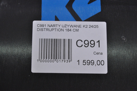 NARTY UŻYWANE K2 DISRUPTION 78TI + MXC 12 24/25 184 cm NRC991