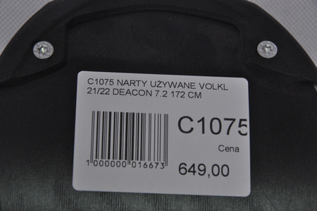 NARTY UŻYWANE VOLKL DEACON 7.2 + FTD 10 21/22 172 cm NRC1075