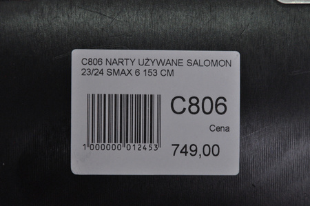 NARTY UŻYWANE SALOMON S/MAX 6 + M10 23/24 153 cm NRC806