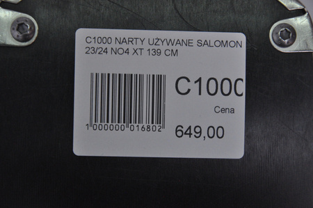 NARTY UŻYWANE SALOMON S/MAX N 4 XT + M10 23/24 139 cm NRC1000