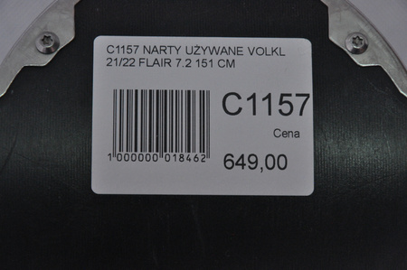 NARTY UŻYWANE VOLKL FLAIR 7.2 21/22 + FDT 10 151 cm NRC1157