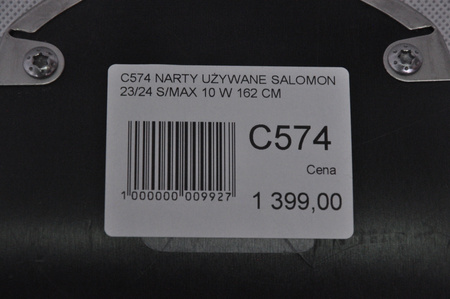 DAMSKIE NARTY UŻYWANE SALOMON S/MAX 10 + M11 23/24 162 cm NRC574