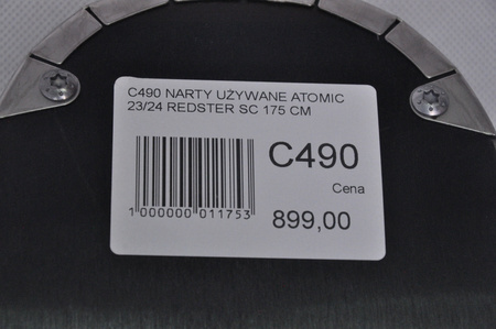 NARTY UŻYWANE ATOMIC REDSTER SC + M10 23/24 175 cm NRC490