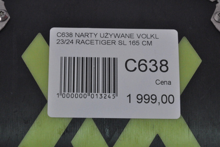 NARTY UŻYWANE VOLKL RACETIGER SL + VMotion 12 23/24 165 cm NRC638