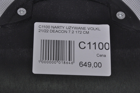 NARTY UŻYWANE VOLKL DEACON 7.2 + FTD 10 21/22 172 cm NRC1100