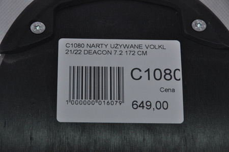 NARTY UŻYWANE VOLKL DEACON 7.2 + FTD 10 21/22 172 cm NRC1080