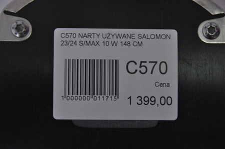 DAMSKIE NARTY UŻYWANE SALOMON S/MAX 10 + M11 23/24 148 cm NRC570