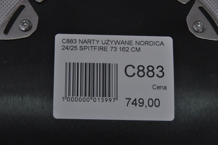 NARTY UŻYWANE NORDICA SPITFIRE 73 24/25 + Marker TP2 10 162 cm NRC883