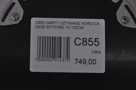 NARTY UŻYWANE NORDICA SPITFIRE 73 24/25 + Marker TP2 10 150 cm NRC855