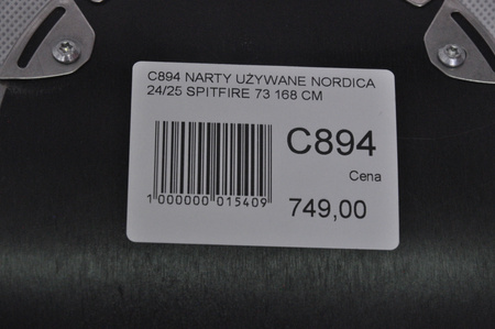 NARTY UŻYWANE NORDICA SPITFIRE 73 24/25 + Marker TP2 10 168 cm NRC894