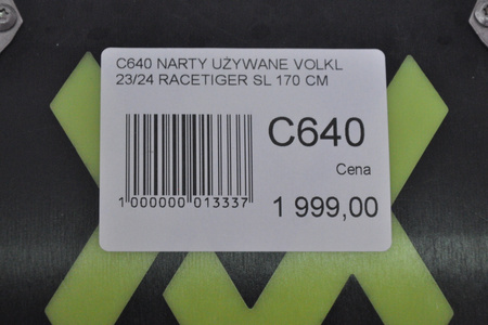 NARTY UŻYWANE VOLKL RACETIGER SL + VMotion 12 23/24 170 cm NRC640