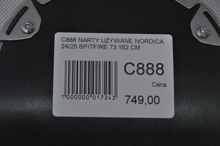 NARTY UŻYWANE NORDICA SPITFIRE 73 24/25 + Marker TP2 10 162 cm NRC888