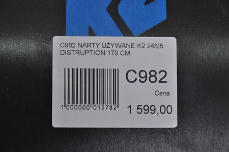 NARTY UŻYWANE K2 DISRUPTION 78TI + MXC 12 24/25 170 cm NRC982
