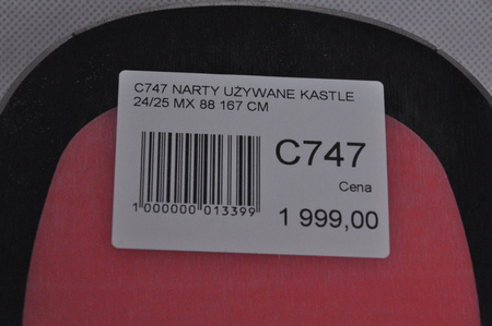 NARTY UŻYWANE KASTLE MX 88 + K12 PRW 24/25 167 cm NRC747