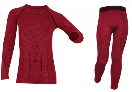 KOMPLET BIELIZNY TERMICZNEJ BRUBECK EXTREME WOOL Junior Fuksja